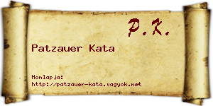 Patzauer Kata névjegykártya